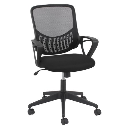 OIF Mesh Executive Chair, 21-1/4", Fixed Arms, Black MK4718